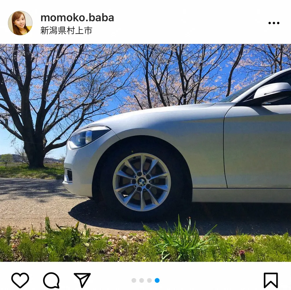 【画像・写真】馬場ももこアナ「愛車よ」ピカピカのBMW披露　「めっちゃセレブやん」「憧れる」の声