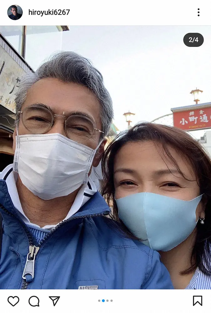 【画像・写真】渡辺裕之　“今朝の美人”愛妻・原日出子と鎌倉散策姿にファン「素敵なご夫婦」「みているだけで幸せ」