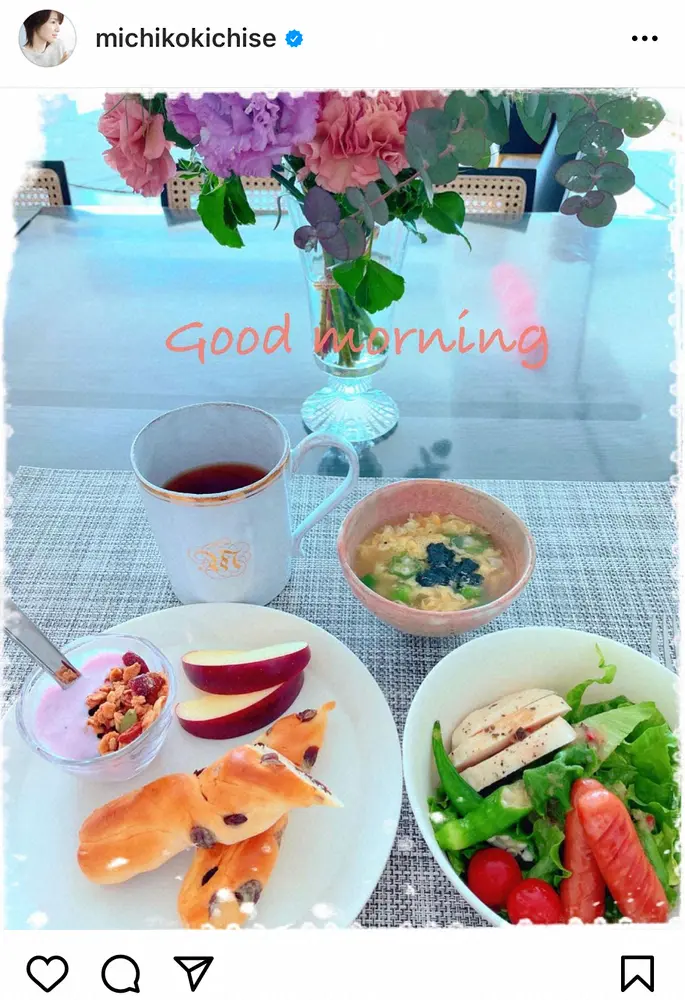 【画像・写真】吉瀬美智子　おしゃれすぎる朝食公開　フォロワー絶賛「料理も盛り付けもセンス抜群」