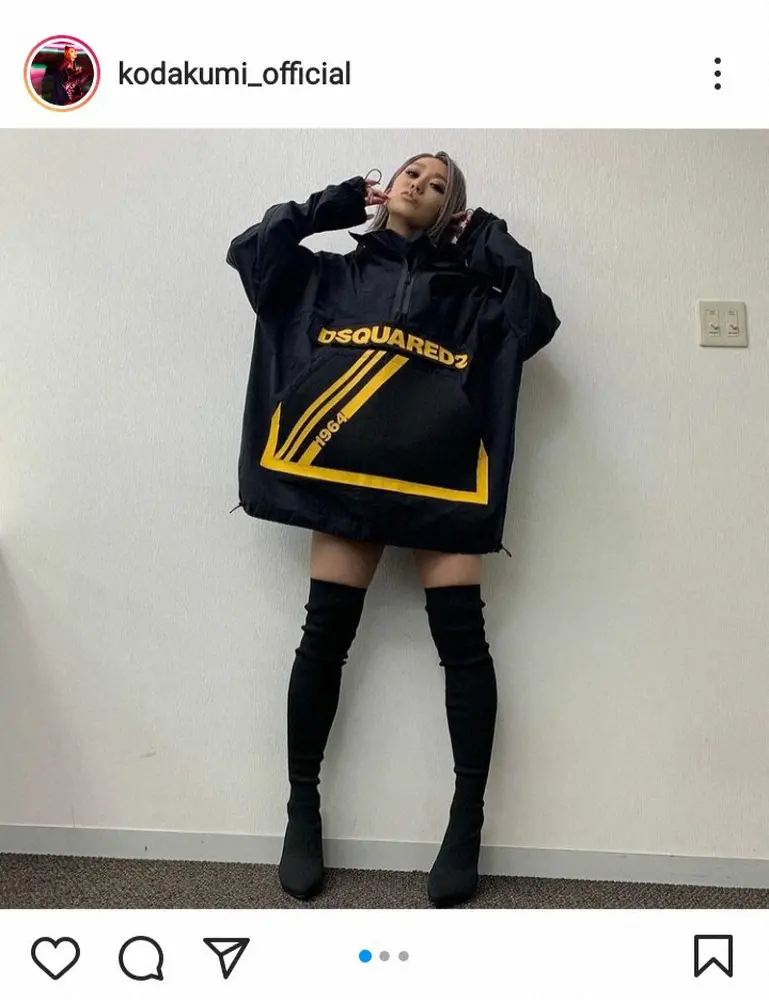 【画像・写真】倖田來未　メンズアウターの超ミニワンピ風コーデに反響「神です」「脚が細くて綺麗ですね」