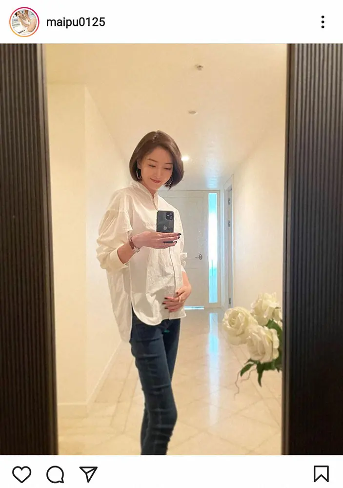 【画像・写真】渡辺舞　第1子妊娠を報告、すでに７カ月「会える日が本当にたのしみ」