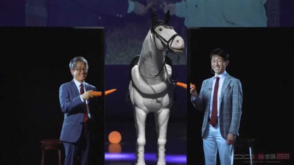 【画像・写真】ニコニコネット超会議2021「超レジェンド対談」に臨んだ羽生善治九段（左）と武豊騎手