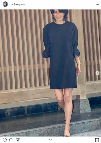 【画像・写真】長谷川理恵　黒のミニワンピ姿で美脚を披露！「健康的な美」の声