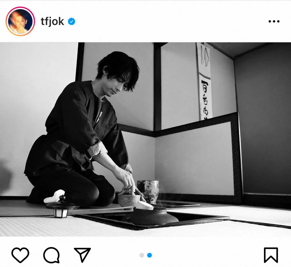 【画像・写真】ディーン・フジオカ　茶道に挑戦する姿に「お茶の作法も美しい」「なにをやっても絵になりますね」の声