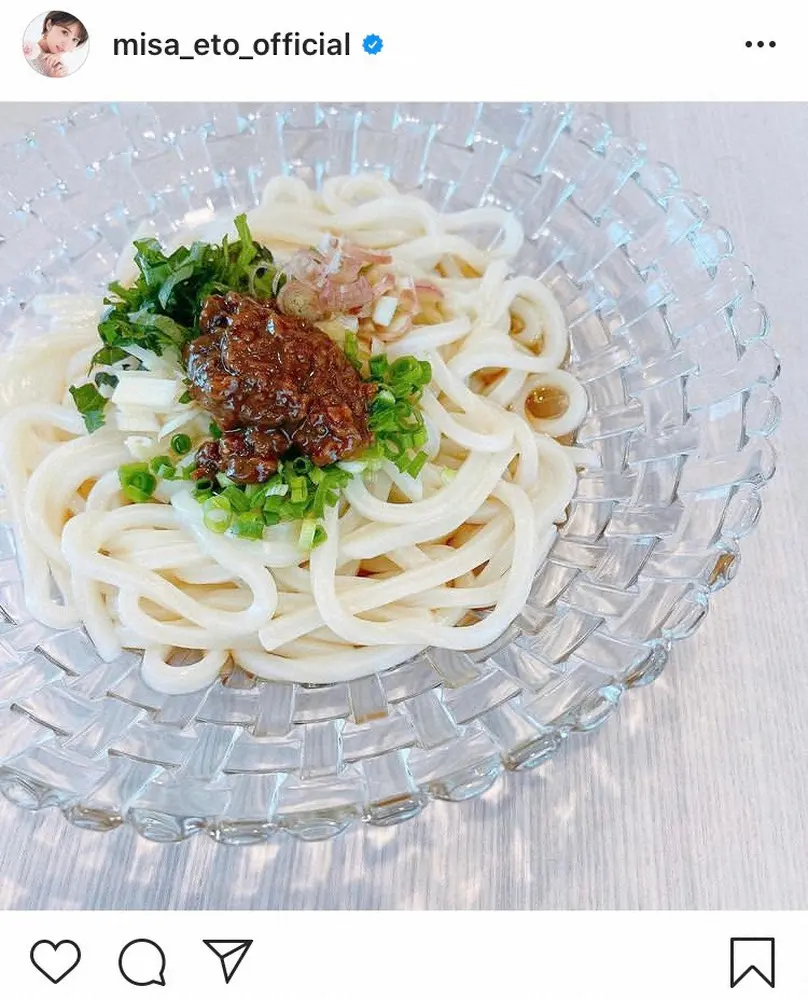 【画像・写真】衛藤美彩　こだわり詰まった冷製うどん　絶賛の声「食べたいです」「参考にして作ってみます」