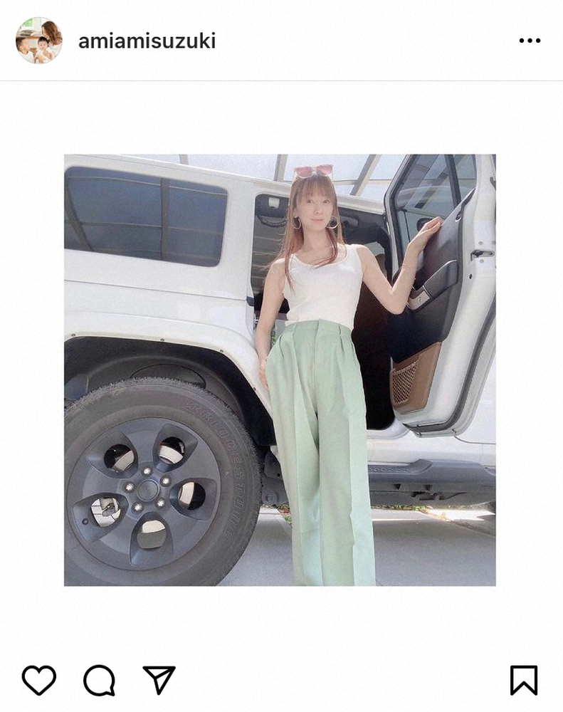 鈴木亜美公式インスタグラム Amiamisuzuki より スポニチ Sponichi Annex 芸能