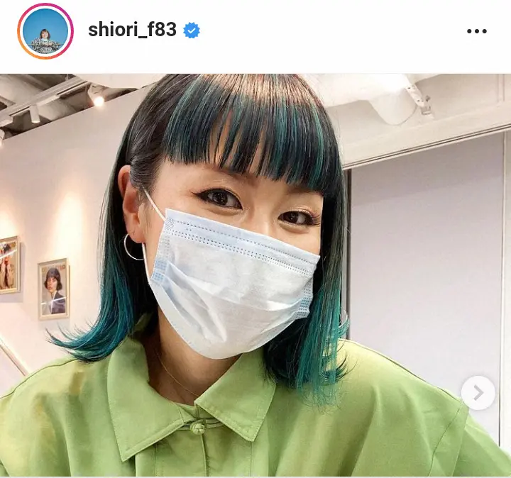 【画像・写真】元「ブルゾンちえみ」藤原しおり　“ミントヘア”姿公開に「ステキな色ですねー」「いい色～」
