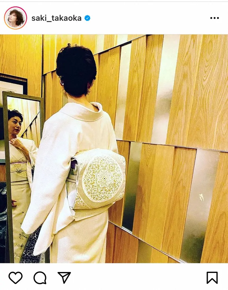 【画像・写真】高岡早紀　和服姿でセクシーなうなじ披露　フォロワー大興奮「美しすぎる」「最高に色気ある」