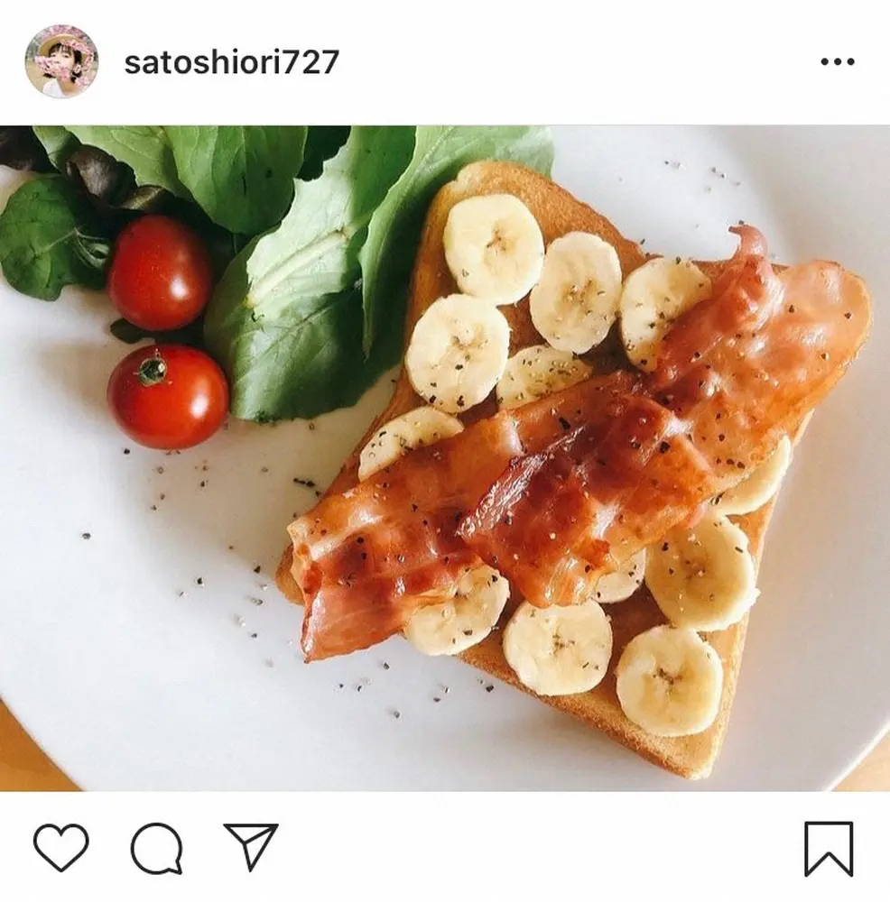 【画像・写真】佐藤栞里「着飾ってみました」　朝食用に作ったエルビス・サンド…ファン「女子力高すぎ」