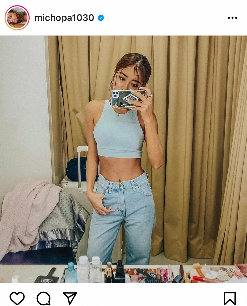 【画像・写真】みちょぱ　へそ出しコーデ披露　鍛え上げた肉体も　「かっこよすぎて」と丸山桂里奈