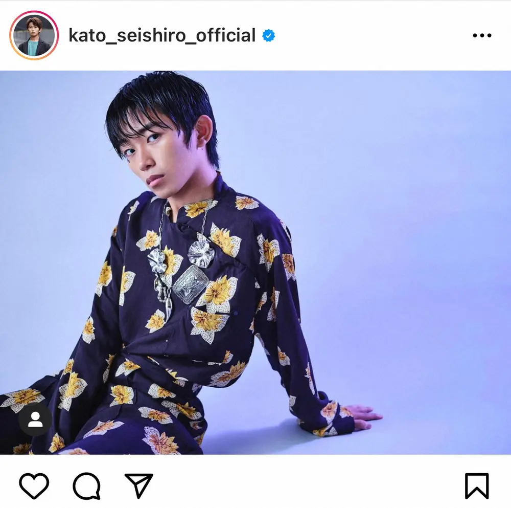 【画像・写真】加藤清史郎　大人の雰囲気漂う花柄セットアップ姿に「イケメン！」「色っぽい」の声