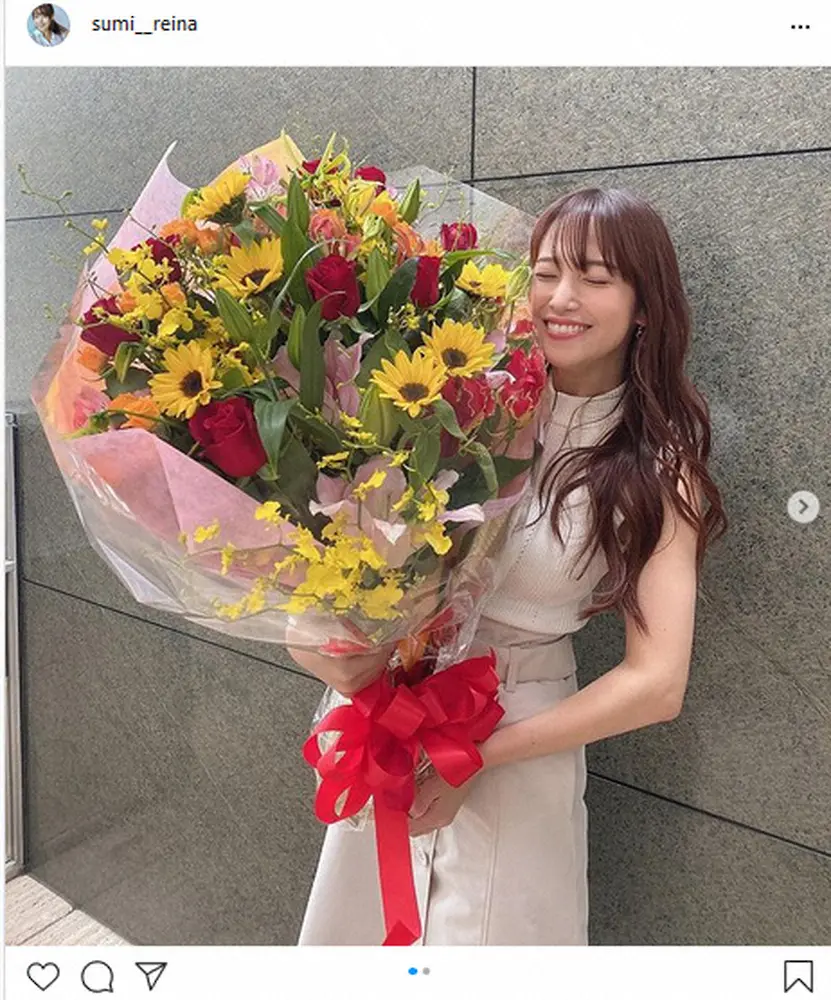 【画像・写真】鷲見玲奈アナ　「こんな立派なの初めて」　特大サイズの誕生日プレゼントに大興奮！