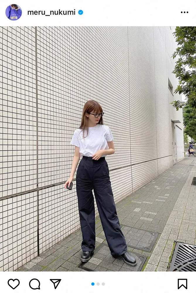 【画像・写真】めるる　黒縁メガネかけてウインクした姿にフォロワーメロメロ「メガネかけた愛瑠女神」「メガネ可愛！」
