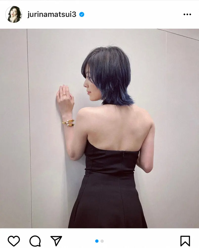 【画像・写真】松井珠理奈　背中ざっくり黒ドレス姿披露に「セクシーです」「ドキドキします」の声