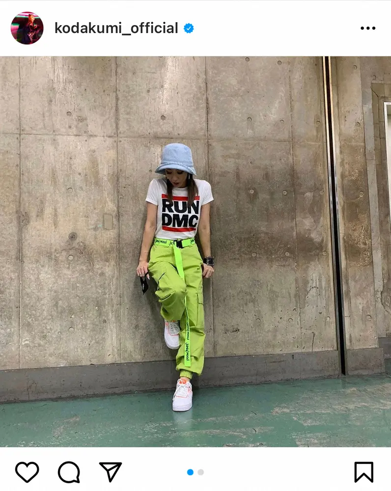 【画像・写真】倖田來未　8歳の息子のTシャツでピタTコーデ「気付いたら息子のを着ているってことが多くて…」