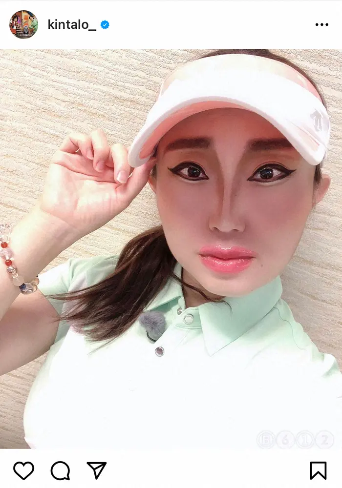 【画像・写真】キンタロー。　人気女子プロゴルファーのイ・ボミものまね　メーク濃すぎも…「今までで1番いい！」の声