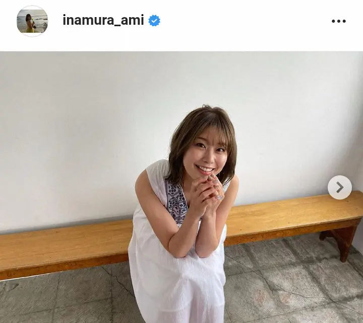 【画像・写真】稲村亜美　白ワンピ姿披露に「健康美人」「夏、ですねぇ！」「笑顔素敵です」