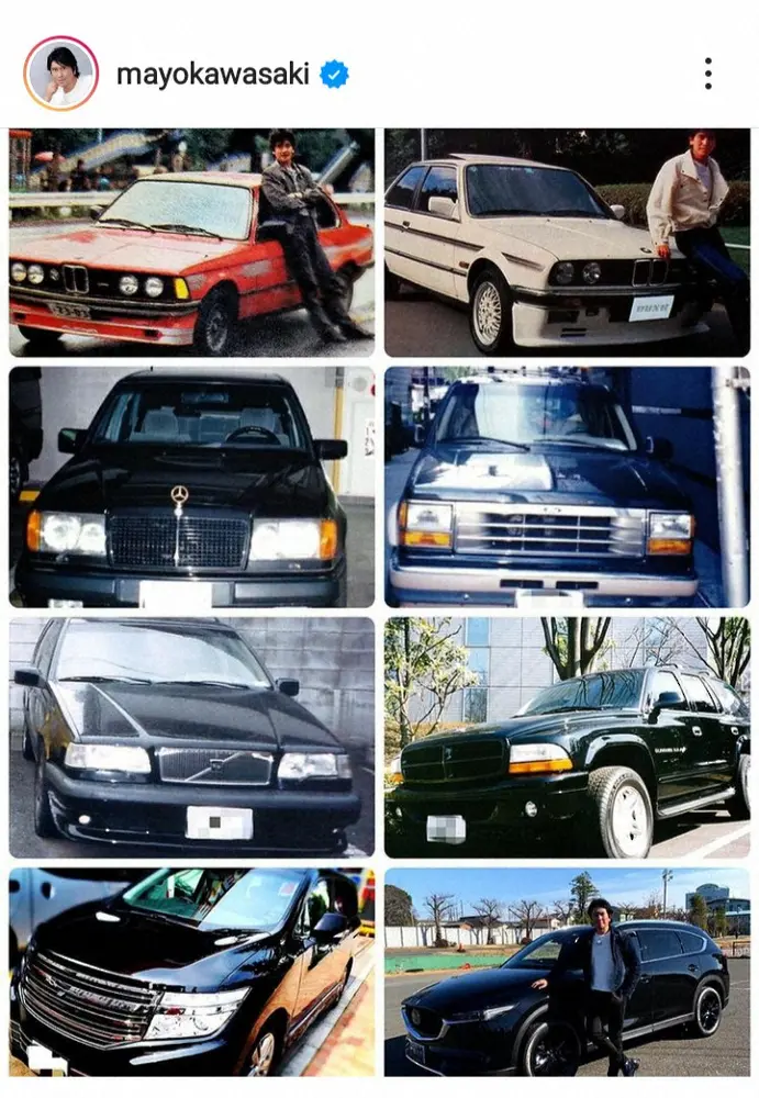 【画像・写真】川崎麻世「人生を共にしてきた愛車達に感謝」BMWからマツダまで全8台紹介に「カッコイイ」「素敵」の声