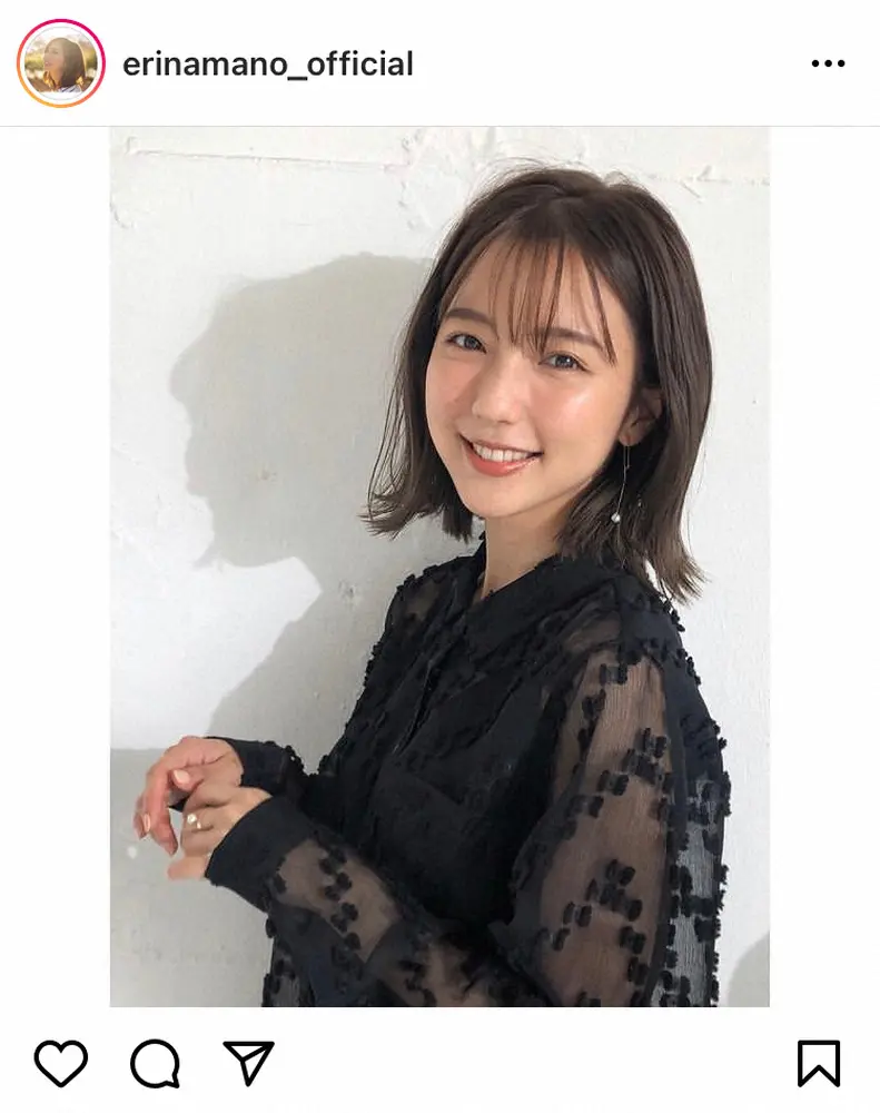 【画像・写真】真野恵里菜　8カ月ぶりの美容院でバッサリ　ミディアムボブにイメチェン「めっちゃかわいい」「天使」