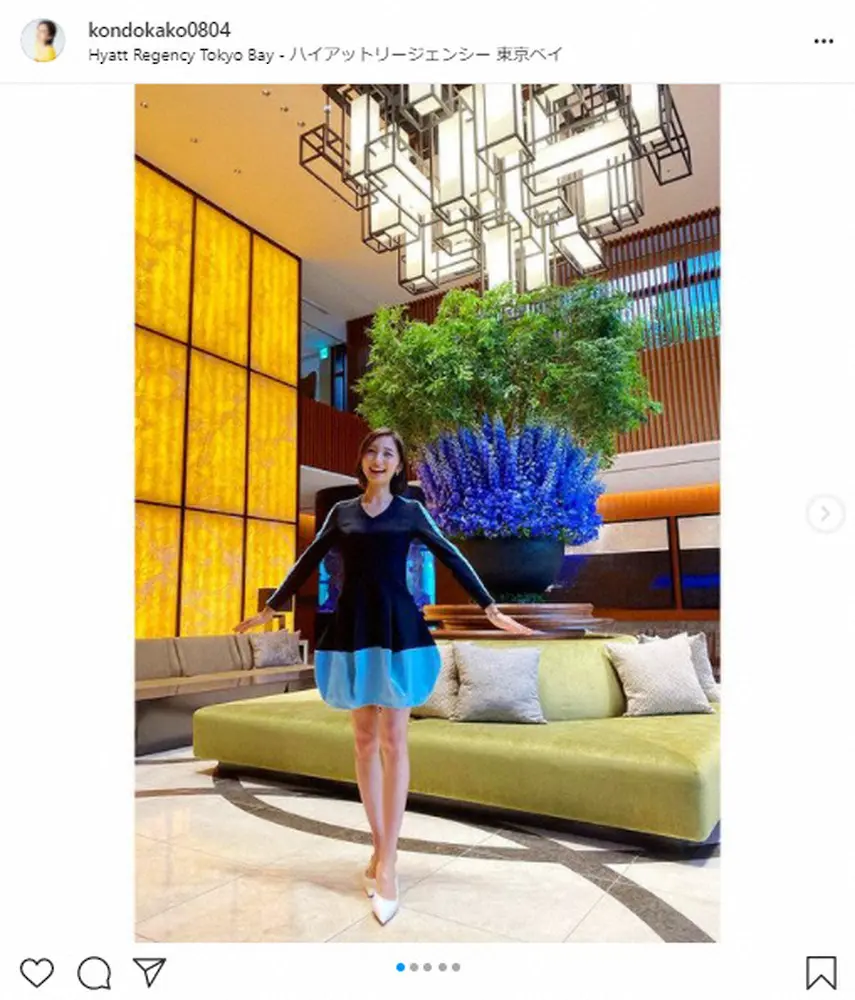 【画像・写真】TBS近藤夏子アナ　ミニスカ美脚披露！大御所デザイナー衣装着こなし　フォロワー驚き「脚なが！」
