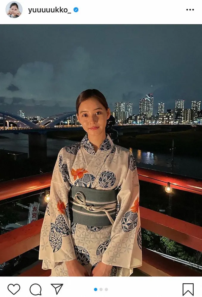 【画像・写真】新木優子　夜景をバックに浴衣姿を披露「見惚れちゃう」「可愛すぎる…」の声