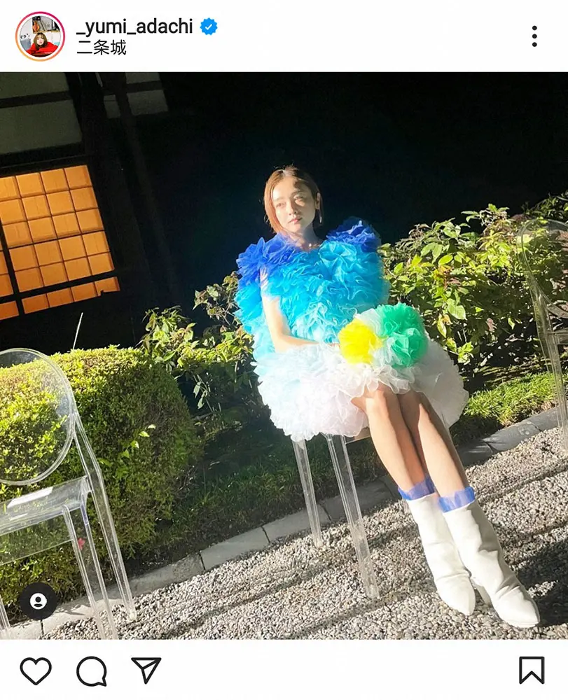 【画像・写真】安達祐実　フリルのミニドレス姿に「花の妖精みたい」「足綺麗！」「コレ着こなせるって、凄い」の声