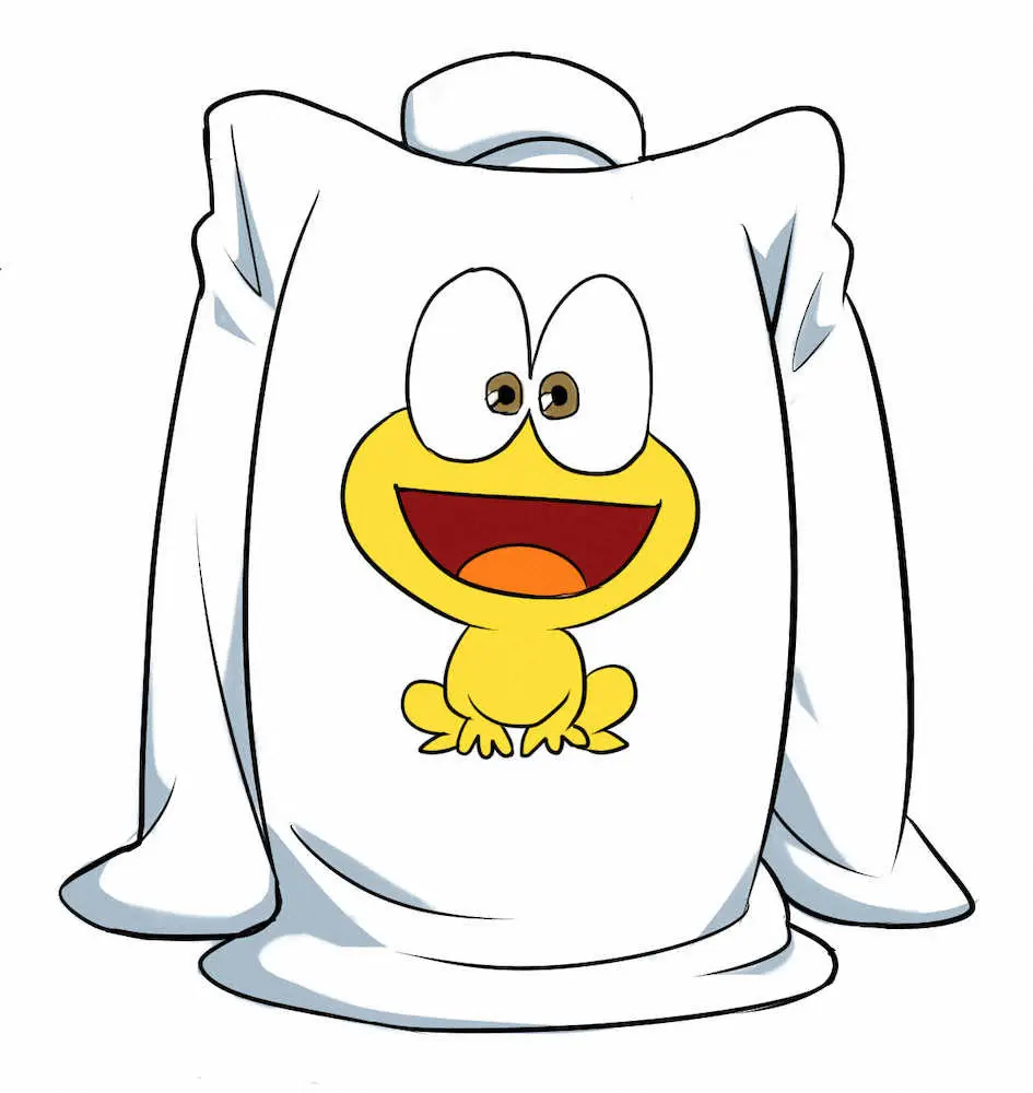 「ど根性ガエル」で描かれるTシャツに張り付いたカエルのピョン吉（C）吉沢やすみ/オフィス安井