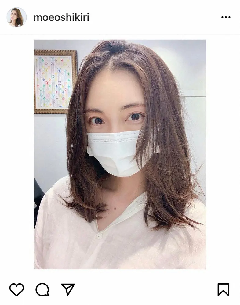 【画像・写真】押切もえ　出産後初のヘアカットでスッキリ　ファンからは「透明感半端ない」「産後も安定の綺麗さ」の声