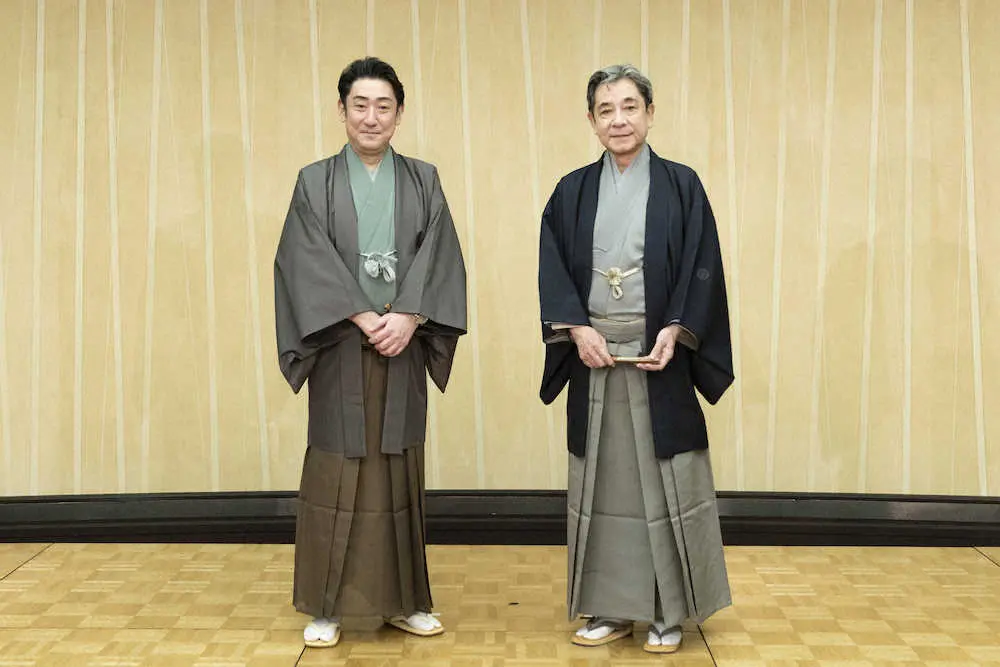 歌舞伎座9月公演「九月大歌舞伎」取材会に出席した中村芝翫（左）と中村梅玉