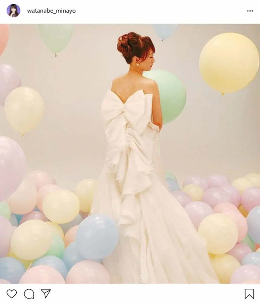 【画像・写真】渡辺美奈代　奇跡の51歳…大きく背中開いたドレス姿に大反響　フォロワー「嫁行ける」「天使」