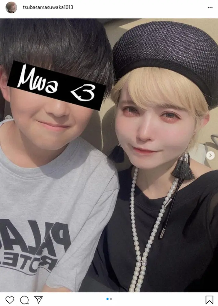 【画像・写真】益若つばさ　中1息子と2ショットに反響　顔半分隠れていても…「絶対イケメン」「口元そっくり」の声