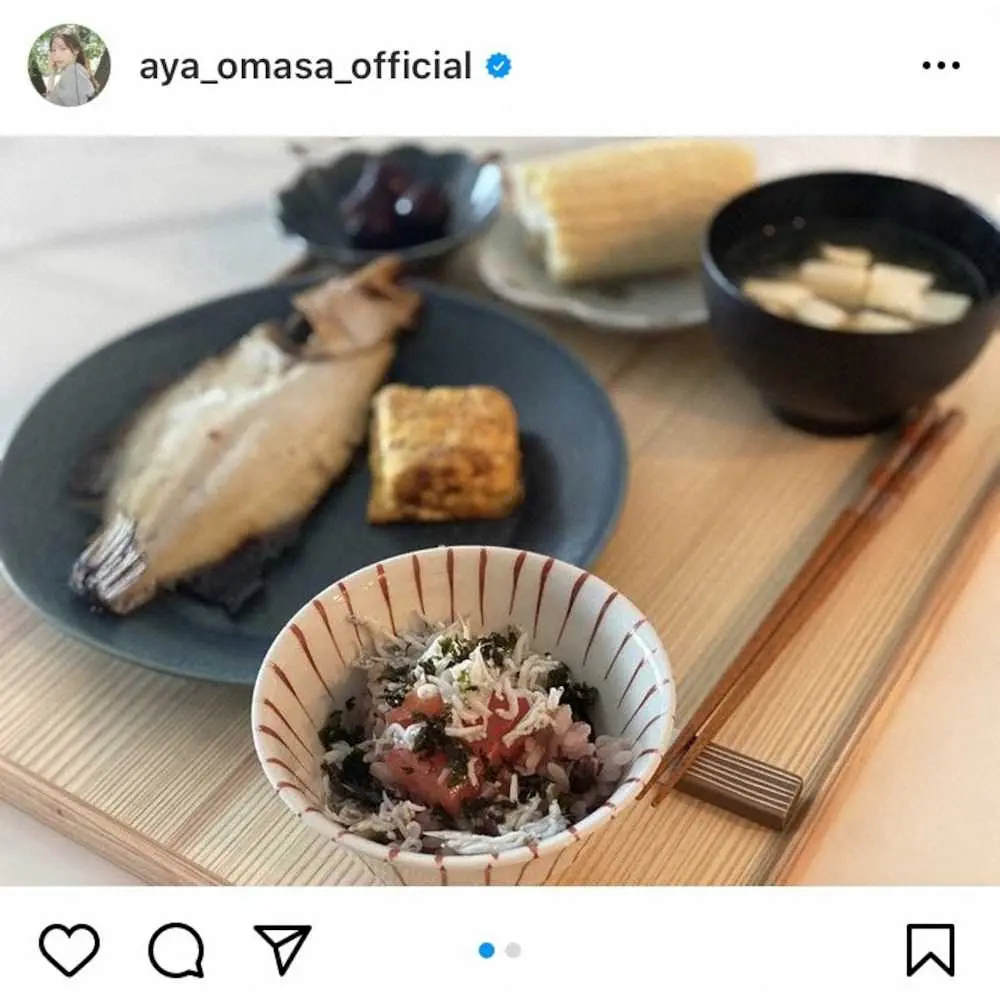 【画像・写真】大政絢　地元・北海道の食材を使った手作り朝食披露に「理想の朝ごはん」「健康的なメニュー」の声