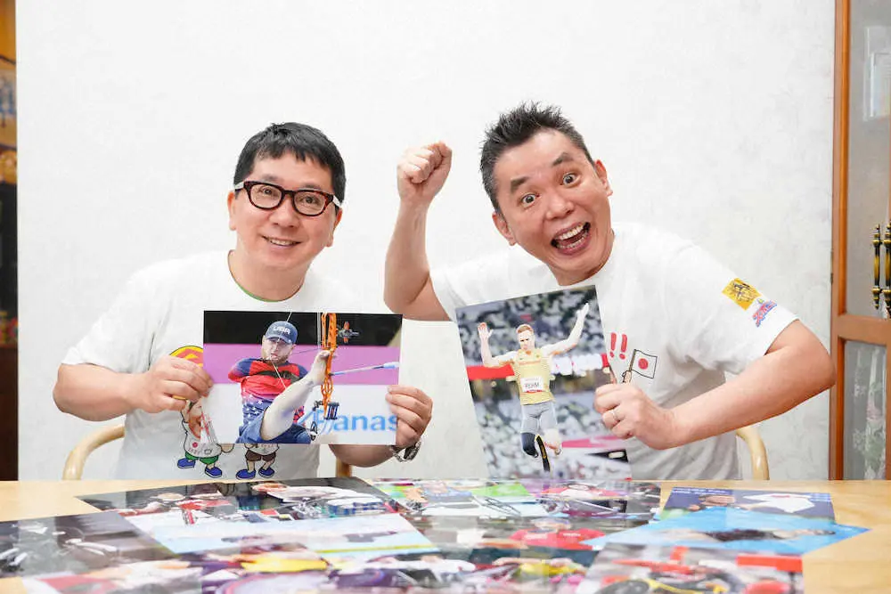 パラリンピックのスーパーアスリートについて語る爆笑問題の田中裕二（左）と太田光