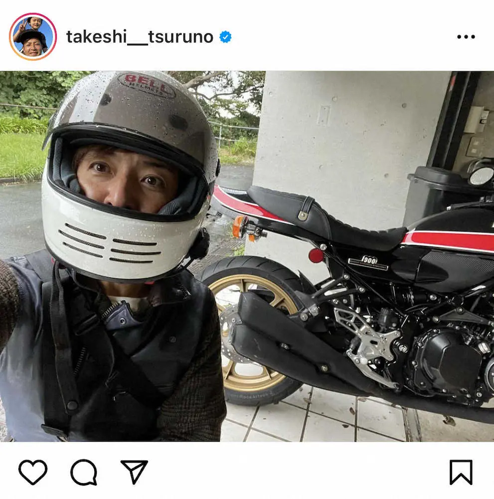 【画像・写真】つるの剛士「へい！乗ってきな！」娘を愛車バイクで送迎　「パパご苦労様」「自慢のパパ」の声