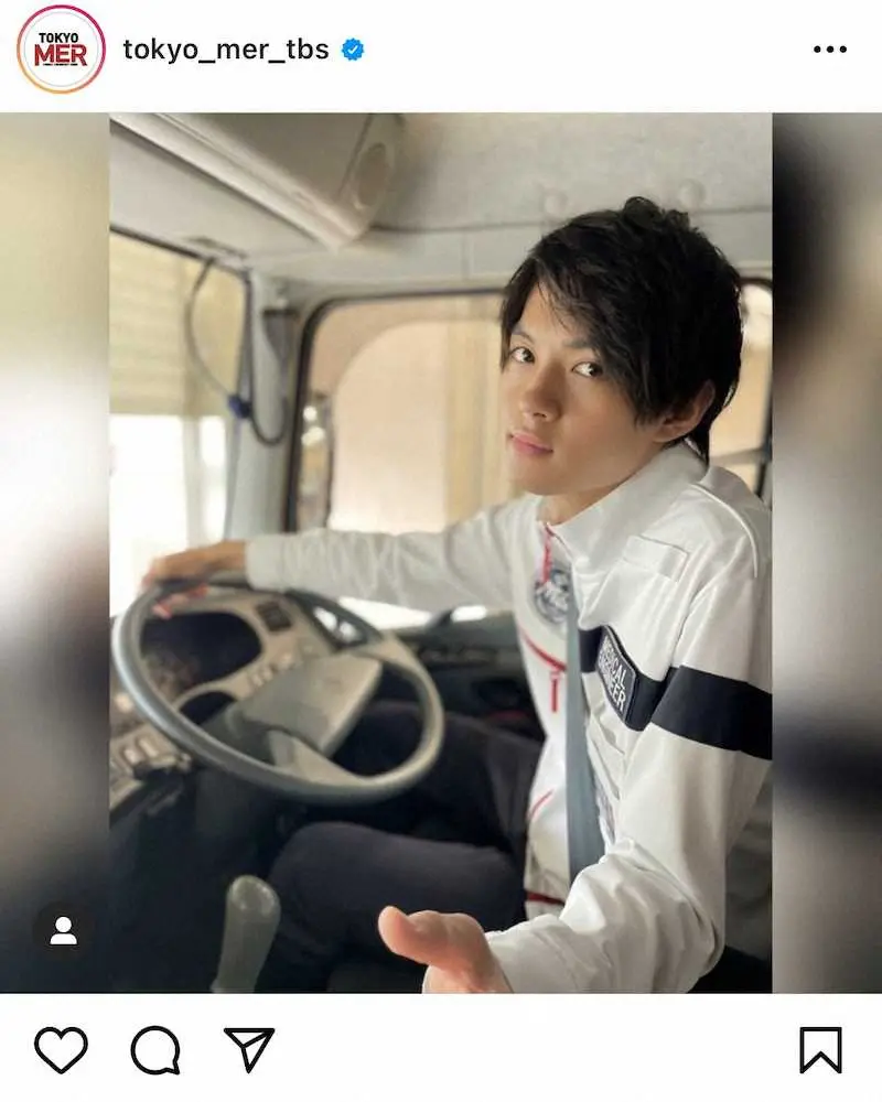【画像・写真】佐野勇斗「TOKYO　MER」オフショット　“徳丸くんとERカーでドライブなうに使っていいよ”公開