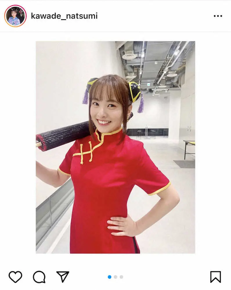【画像・写真】日テレ河出奈都美アナ　「銀魂」神楽のコスプレ披露に「クオリティー高い」「似合いすぎ」の声