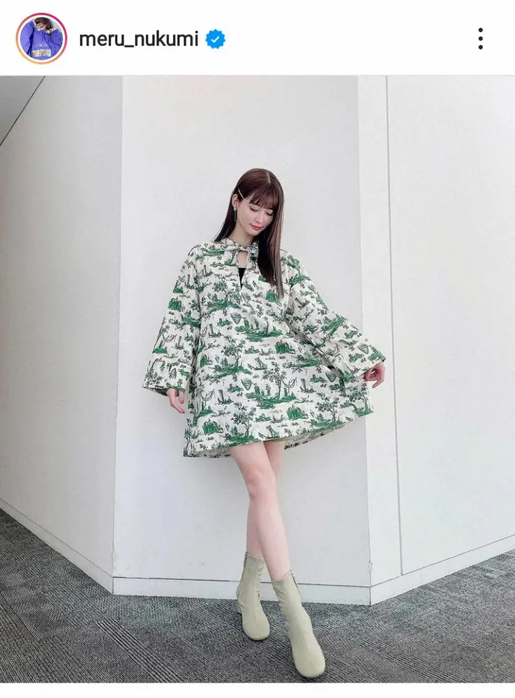 【画像・写真】めるる　キュートなミニワンピで美脚披露にフォロワー「足長くて綺麗」「スタイル良すぎ」「今日も優勝」