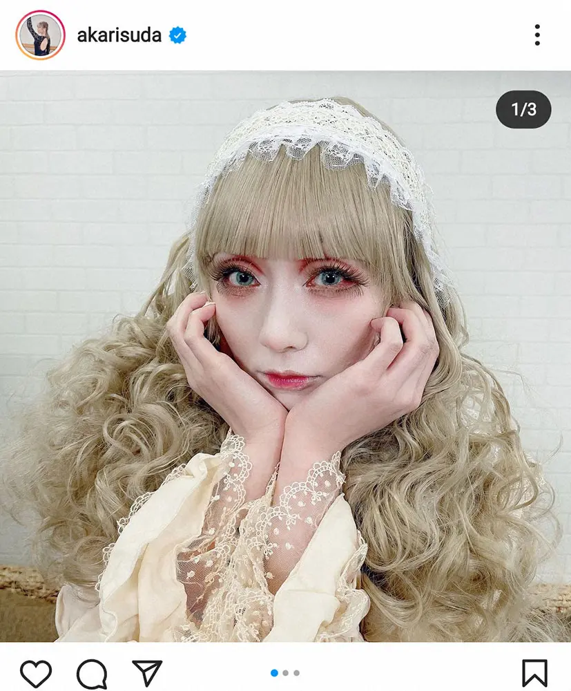 【画像・写真】須田亜香里　“激盛れドールメーク”披露も…半分落とした顔に「あしゅら男爵みたい」の声