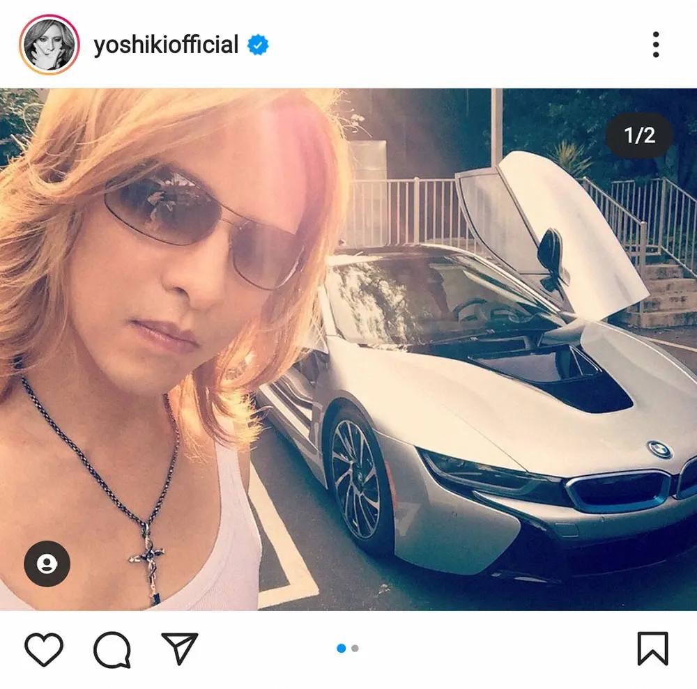 【画像・写真】YOSHIKI　愛車のBMW・i8との2ショット披露に「素敵」「持ち主が美しすぎる！」の声