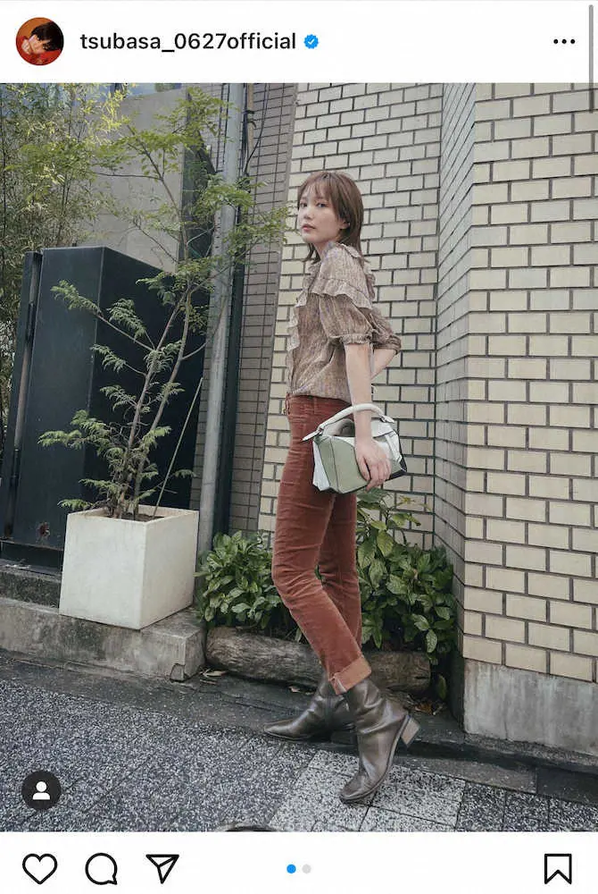 【画像・写真】本田翼　「秋っぽい」茶系の全身コーデ披露　「スタイル良すぎる」「女神降臨」と反響