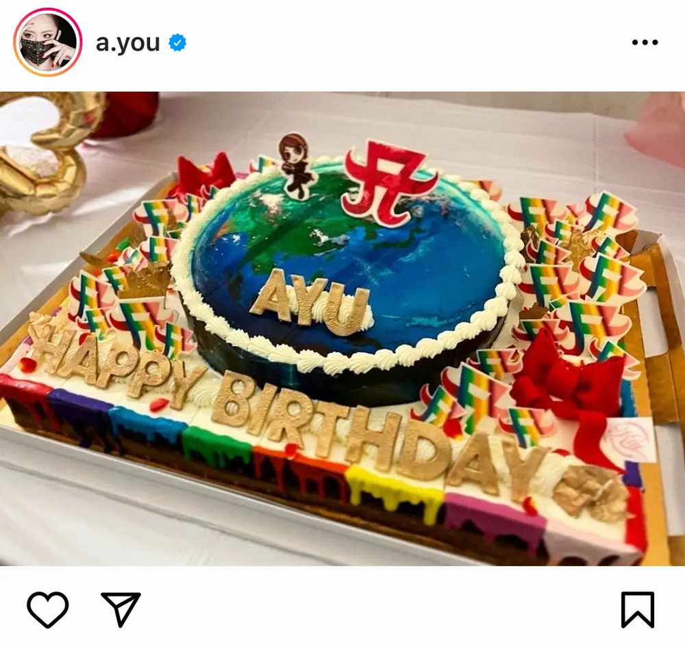 【画像・写真】浜崎あゆみ　地球が描かれたド派手誕生日ケーキ披露も…「食べ損ねた」