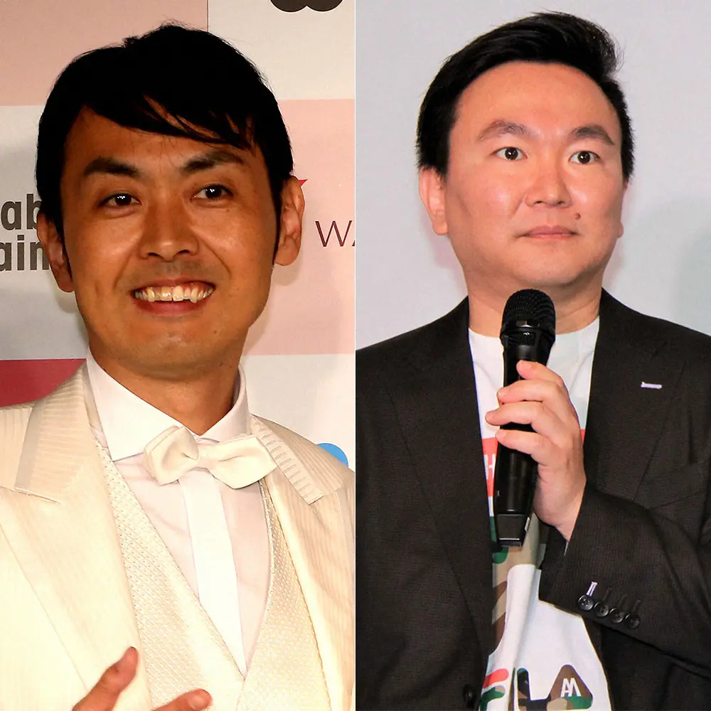 「アンガールズ」田中卓志（左）、「かまいたち」山内健司