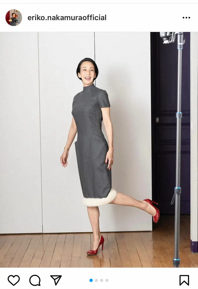 【画像・写真】中村江里子　「完全にお出かけ用」20年前のワンピ着用に…ファン「サイズ変わらないなんてすごい」