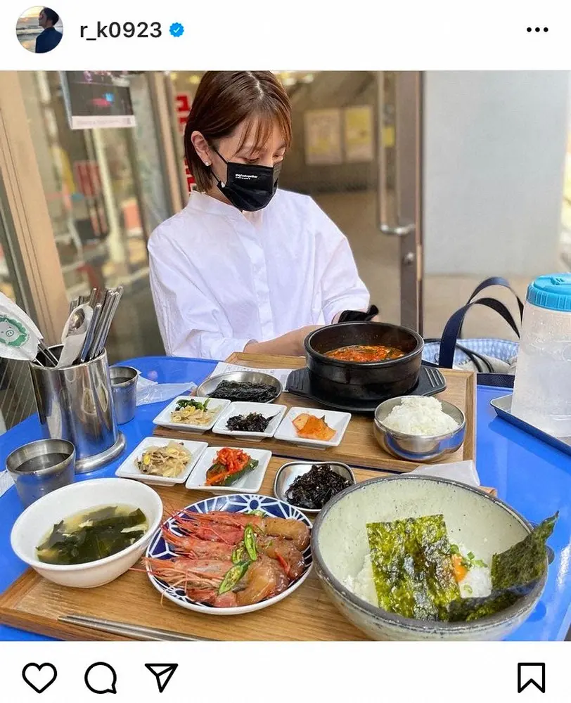 【画像・写真】木村了　「旅行した気分」妻の奥菜恵と韓国料理楽しむ　「2人でランチかな」「美味しそう」の声