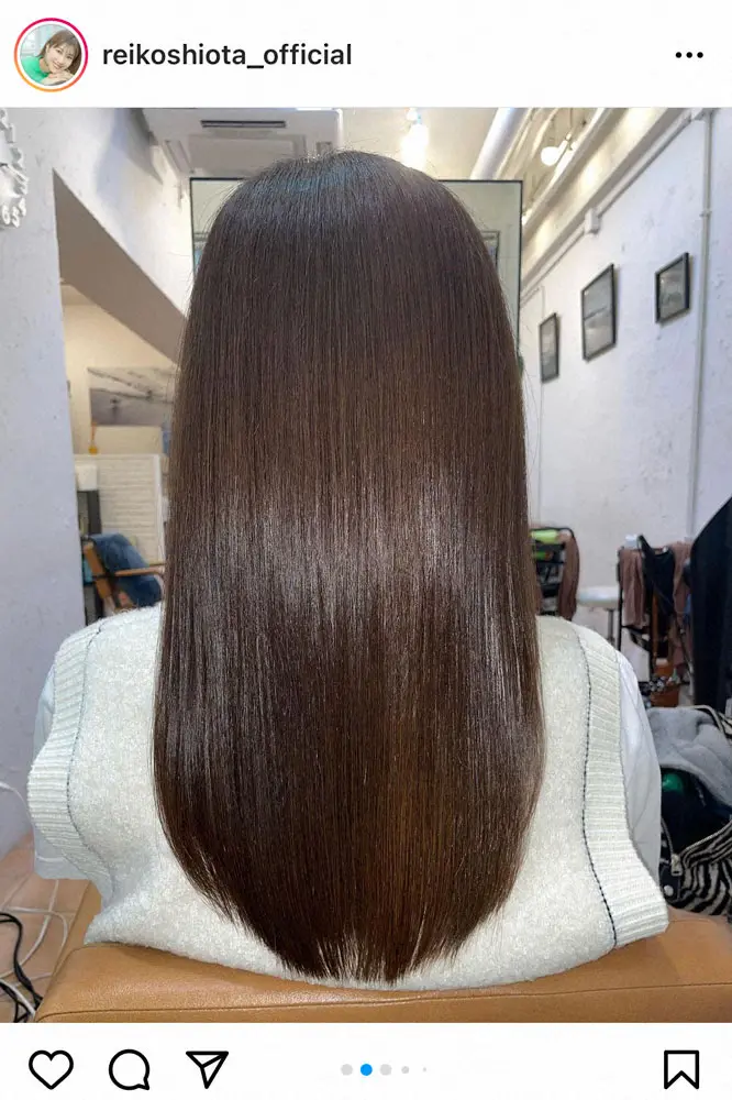 【画像・写真】潮田玲子　髪質改善で「自分の髪じゃない」さらさらツヤツヤヘアに「スッゴク綺麗な髪」「ふわふわ」の声
