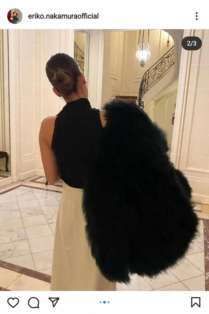 【画像・写真】中村江里子　20年前の自身のドレスを着た17歳長女の姿にしみじみ　「立ち姿がそっくり」と驚きの声