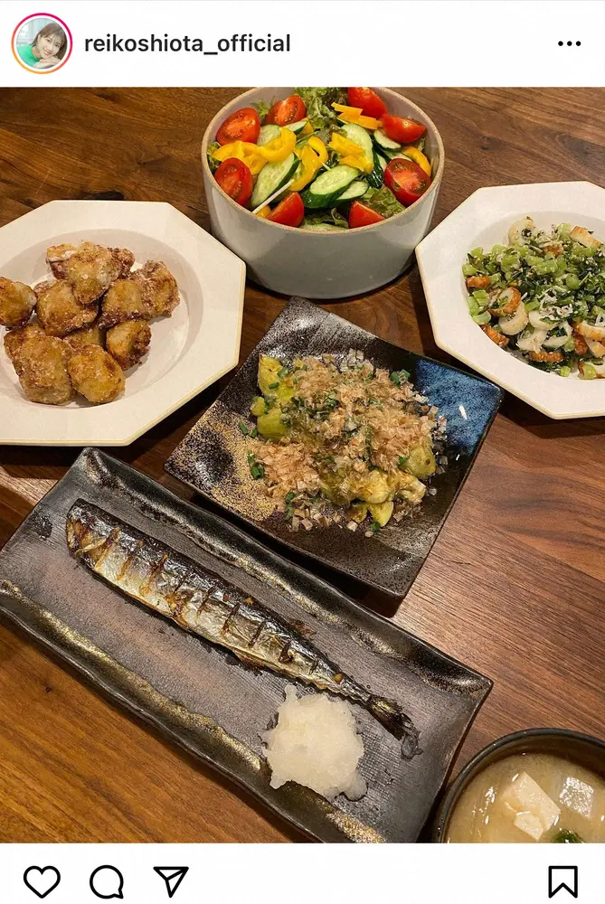 【画像・写真】潮田玲子　サンマ、なす…“秋の味覚”手料理の数々を披露…ファン「ごちそう」「バランスいい」