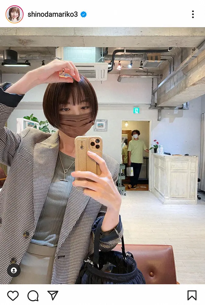 【画像・写真】篠田麻里子　ドラマ撮影に向け「いやぁ馴れない」黒染め髪に「お似合いです」「めちゃかわ」の声