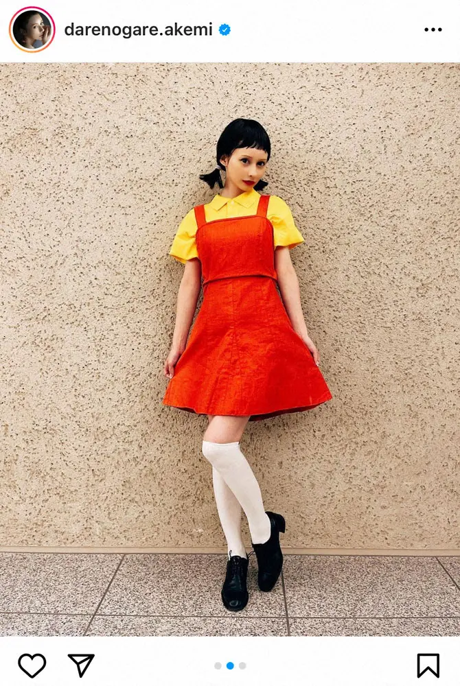 【画像・写真】ダレノガレ明美　「イカゲーム」鬼役の女の子コスプレも「顔濃すぎて本家との差が」