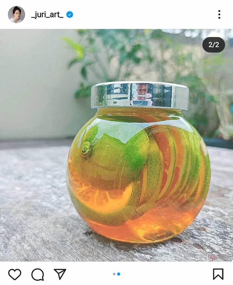 【画像・写真】上野樹里　自宅で育てたメイヤーレモンの蜂蜜漬けに「のだめちゃんだ～」「芸術的」の声